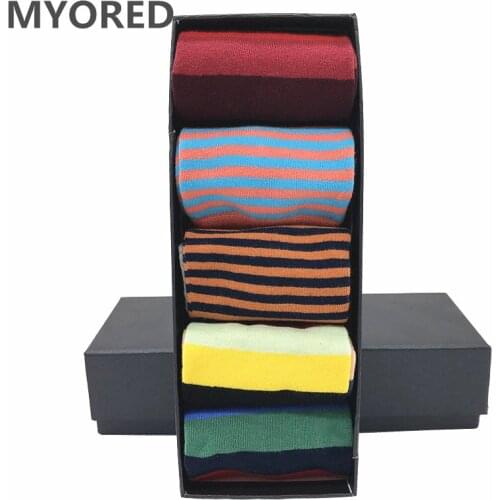 MYORED 5 pair/lot colorful funny socks mens cotton sock novelty men casual dress socks party wedding socks gift sox