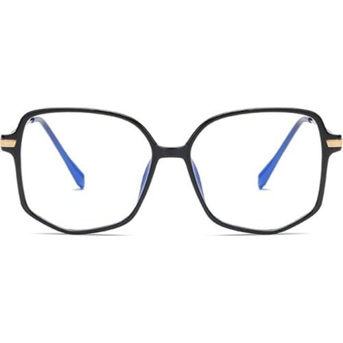 DOISYER Metallic fashion TR90 glasses frame personality polygon anti-blue light glasses frame jelly color large frame flat lens