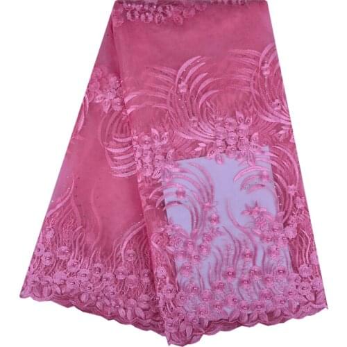 French Net Lace Fabric 2018 Latest African Lace Fabric With Embroidery Mesh Tulle Lace Fabric High Quality Nigerian Lace 1221
