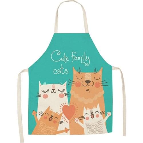 Cat Pattern Cotton Apron Japanese Casual Craft Cooking House Shop Painters Workwear Kitchen Use Cute Novelty Design