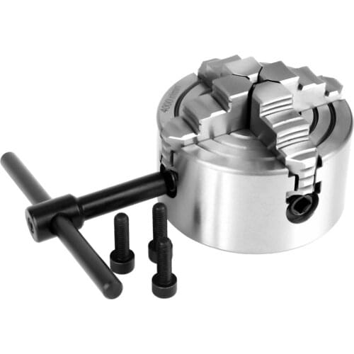 K72-80 4-Jaw Lathe Chuck 80mm Independent & Reversible Jaw Metal Lathe Chuck Turning Machine Tool + 3pcs Screws