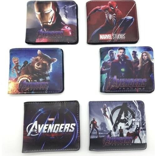 Disneys New Doctor Who Avengers Wallet Spider-Man Short Tree Man Coin Purse Card Holder Iron Man Student Wallet Men and Women
