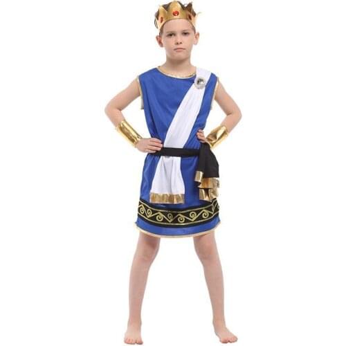 Boys Zeus Cosplay Ancient Greek Mythology Fantasia Halloween Olympus God Costume Children King Prince Carnival Masquerade Dress