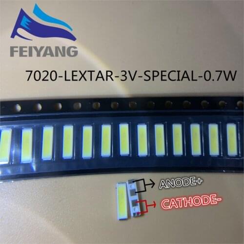 100pcs Original For Lextar SMD LED 7020 3v 0.7W 240mA Cool white 10000-13000K For TV Backlight Application High quality