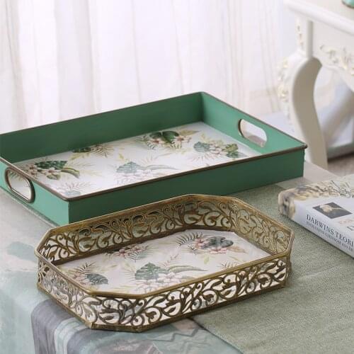 Tray Rectangular Home Nordic Simple European Style Retro Ornaments Light Luxury Coffee Table Decoration