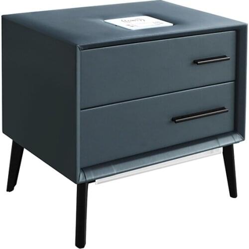 Luxury modern smart solid wooden senor High Gloss LED Lights Wireless usb Charging Bedroom Bedside Cabinet night stand