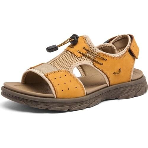 Summer Man Sandals Mesh Breathable Street Walking Shoes Fashion Outdoor Slides Casual Shoes Mens Beach Sandals