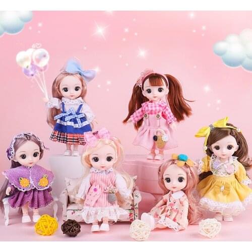 2 Pcs BJD Doll Combination 21 Ball Joint With Fashion Clothes Soft Wig Vinyl Body For Girl Holiday Gift Children Toy Accessories