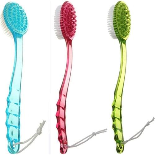 Long Handled Body Bath Shower Back Brush Scrubber Massager Disability Helper Green