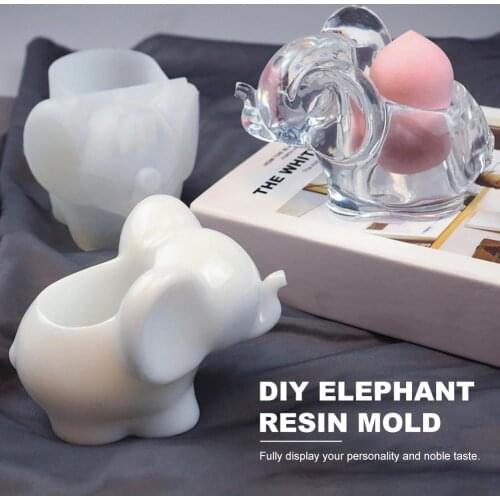 Silicone Mold DIY Elephant Resin Mould Epoxy Mirror Three-dimensional Mold Jewelry Storage Decoration Shell Dish Mould