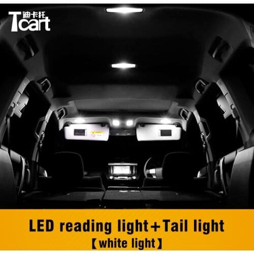 Tcart 6PCS LED Canbus Car Led Interior Bulbs Reading Lights for Toyota land cruiser prado 150 2014 2015 2016 2018 accessories