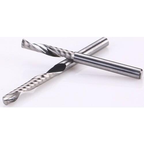 1pc 3.175mm Single Flute Bit Carbide Engraving Cutters Wood Cutting Tools Blade for Carving Milling MDF acrylic PVC