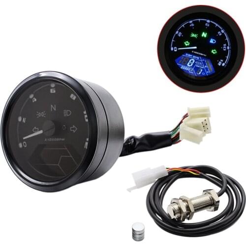 Universal Motorcycle Speedometer LCD Digital Waterproof Meter Odometer Tachometer Speedometer Oil Meter Night Vision Dial