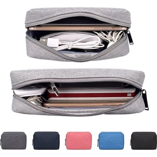 Waterproof Mini Laptop Power Bank Adapter Bag Solid Laptop Accessories Organizer Bags Earphone Cables Usb Hdd Mouse Storage Case