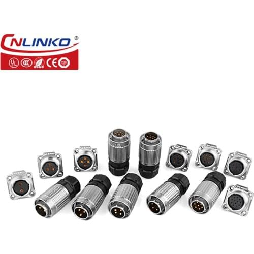 YW20 Screw Locking 2 3 4 -12 Pin M20 Metal Shell DC Jack Cable Power Male Plug Female Socket Electrical Aviation Power Connector