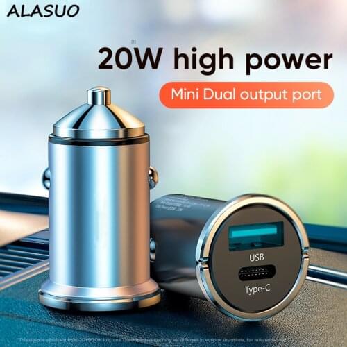 20W Car Charger Mobile Phone Charger Adapter PD QC3.0 4.0 Fast Charge For Iphone Samsung XIaomi Redmi USB Type C Mini Charger