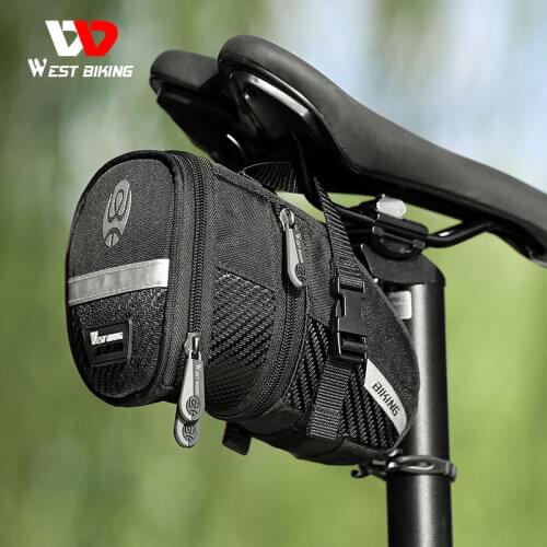 WEST BIKING Bike Saddle Bags Stretchable Large Capacity High-Quality Road MTB Cycling Tail Rear Pouch Bag Bike Accessories