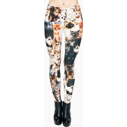 Fashion Animal Shapes Cats 3D Full Printing Punk Women Legging Slim Fit Trousers Casual Pants Leggings