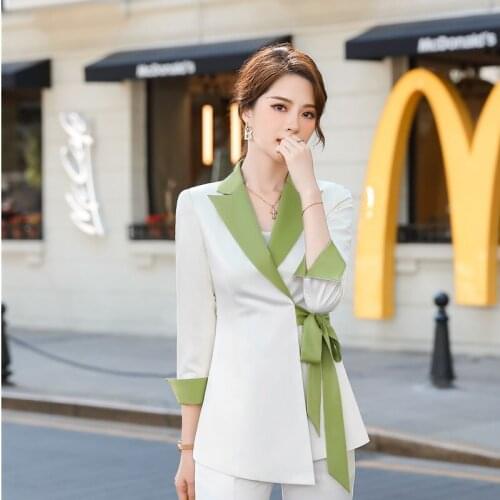 Long Sleeve Formal OL Styles Blazers Jackets Coat for Women Business Work Wear Elegant White Ladies Blaser Outwear Clothes