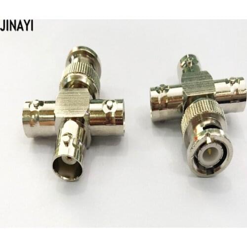 10pcs 4 Way BNC Male Plug to 3 BNC Female RF Coax Adapter Connector