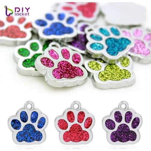 10PCS/lot Colorful Cute Small Dog Footprints Charms Pendant DIY Jewelry LSPT14