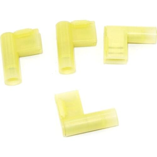 500 PCS. YELLOW Crimp Terminals FLDNY505-250 NYLON FEMALE FLAG TERMINAL RIGHT ANGLE ELECTRICAL CONNECTOR 12-10AWG