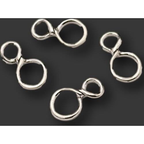 8pcs Silver Plated Hollow Digital *8* Modeling Connects For Making Necklace Bracelets Gift Fashion Jewelry Craft Findings A1141