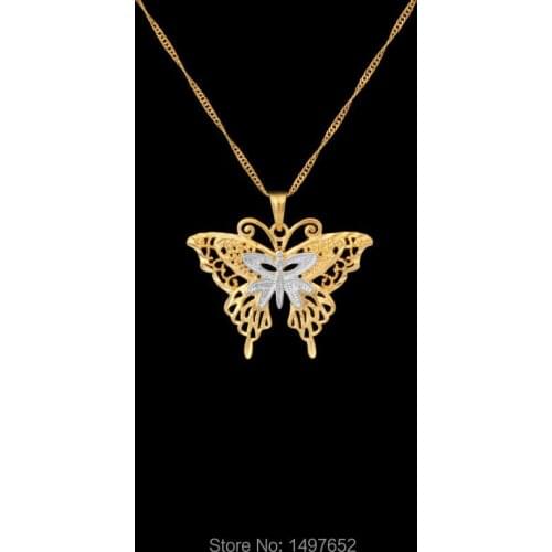 Adixyn Gold Color Pendant & Necklace Fashion Jewelry Butterfly Pendant African & Middle East For Women Men Free shipping