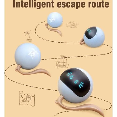 Cat Interactive Toys for Indoor Cats Kitten Automatic Smart Colorful LED Self Rotating Ball Toy USB Rechargeable Pet Accessories