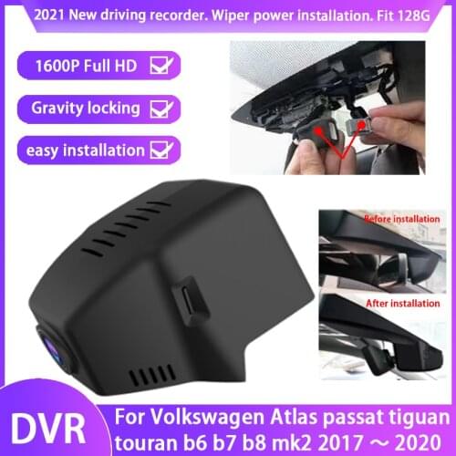 Plug and play Car DVR Video Recorder Dash Cam Camera HD 1600P For Volkswagen Atlas Passat Tiguan Touran b6 b7 b8 mk2 2017 ~ 2020
