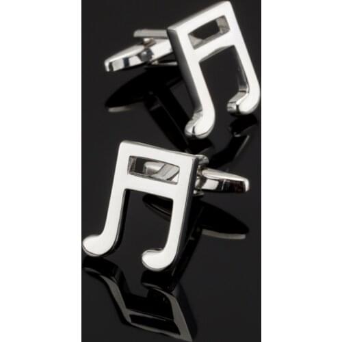 Free shipping, high quality mens shirt cuff links, new fashion silvery romantic music cufflinks for good friends' gifts