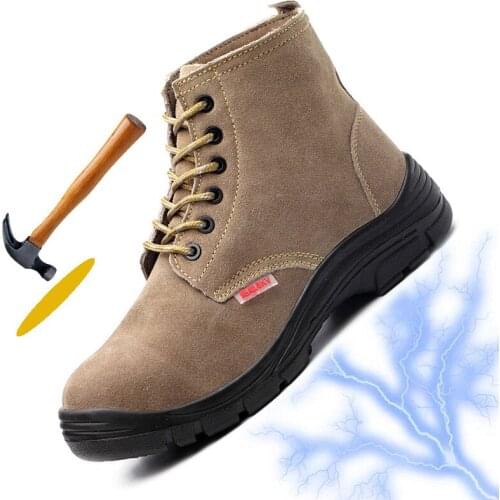 Anti-smashing Men Steel Toe Work Safety Shoes 6KV Electric Insulation Safety Shoes for Men Light Comfortable Protective Boots