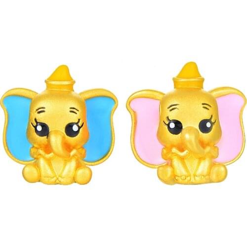 Pure 24K Yellow Gold Beads Bracelet Women 999 Gold DIY Elephant Bracelet