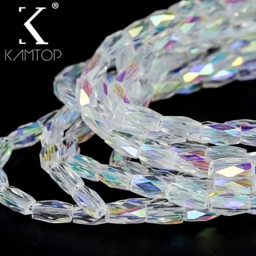 4mm Rectangular Crystal Glass Loose Beads Long Square Bead Multicolor Beads Accessories Craft In Bulk wholesale