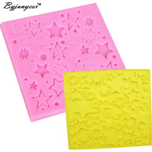 Byjunyeor F1097 NEW Five-pointed star UV Resin Silicone Mold Fondant Chocolate Candy Lollipop Crystal Epoxy Soft Clay Bake Tool