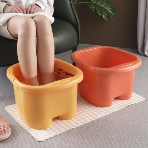 Household Plastic Bucket Foot Bath Bucket Bathroom Foot Tub Wash Basin Laundry Buckets Portable Water Container with Handle
