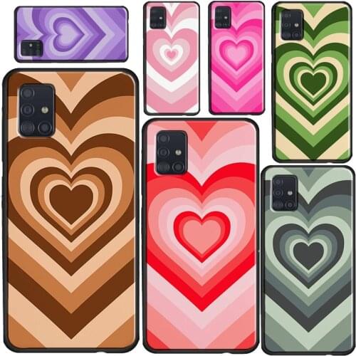 Latte Love Groovy Coffee Heart Pink Phone Case For Samsung A71 A51 A41 A31 A11 A12 A32 A52 A72 A20e A21S A02S A10 A40 A50 A70