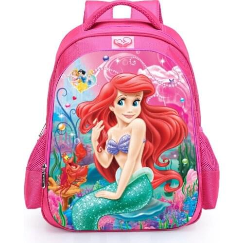 16 Inch Three Princess Disney School Backpack For Girls Backpack Kids Children Cartoon Bookbag School Bags Mochila Escolar