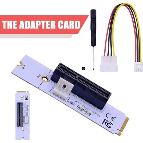 NGFF M.2 to PCI Express 4X Interface Connectors Convertor With LED Voltage Indicator Compatible PCI-E 1X / 4X / 8X / 16X Slot