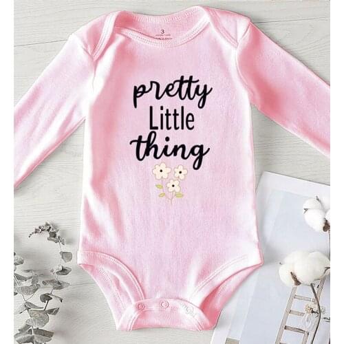 Baby Bodysuit for Newborns One Piece Kids Jumpsuits Autumn Toddler Summer Clothing Pretty Little Thing Printed Girl Boy Onesie