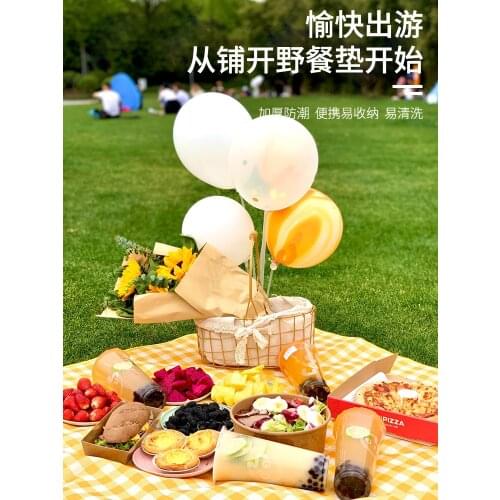 Picnic Mat Spring Outing Moisture Proof Pad Picnic Blanket Outdoor Portable Waterproof Picnic Floor Mat Cloth Napkins