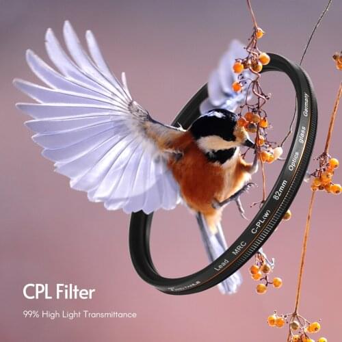 PRO TANLE 72mm/77mm/82mm CPL Circular Polarizer Filter 22 Layer Super Multi Coated with Storage Holder for Camera Lens