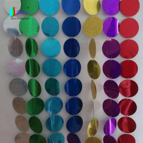 Large Size Round Sequin Lace,Diy Decorate Wedding Party Festival Material Colorful Sequin Curtain String A0106L
