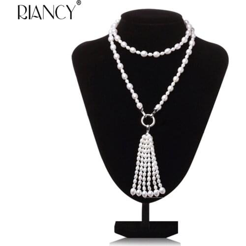 Fashion Long Multilayer Pearl Necklace Freshwater Pearl Tassel Mix Colour Pearl Necklace Jewelry For Women wedding