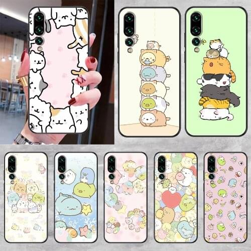 Cartoon cute Cat Phone case For Huawei P Mate P10 P20 P30 P40 10 20 Smart Z Pro Lite 2019 black art Etui silicone bumper pretty