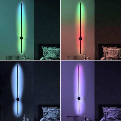 Nordic RGB Wall Lamp Led Wall Light RGB Remote Dimming Wall Sconces Bedroom Light Acrylic Indoor Lighting Livingroom Decoration