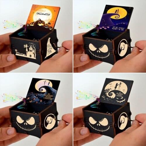 New Antique carved Wooden Hand Crank Music Box Juras Park Theme Music Box Queen you are my sunshine Birthday Christmas Gift