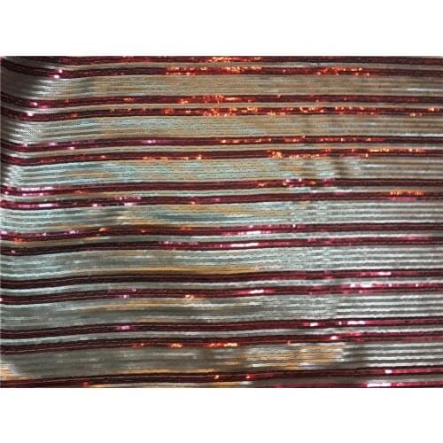 Latest design African French sequins Lace Fabric best Quality embroidered African Tulle Lace Fabric For Wedding or party