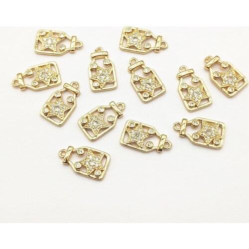 New arrival! 17x10mm 50pcs Cubic Zirconia Bottle Charm for Handmade Necklace Earring DIY Parts Jewelry Findings & Components