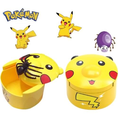 Pokemon Pikachu Cartoon Children Tricky Toys Adult Scared Tricky Spoof Box Spider Box Horror Gift Box Halloween Party Toy Gift